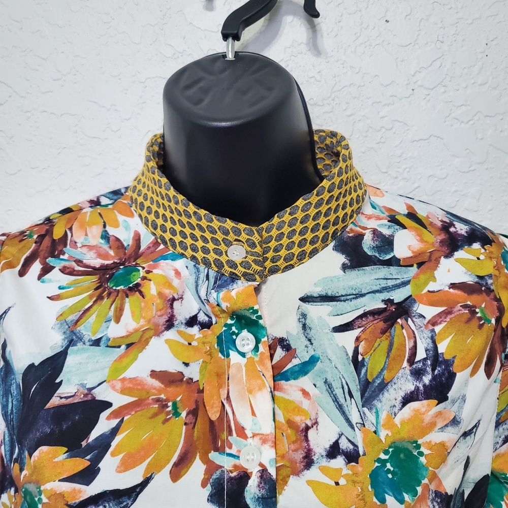 Athina Spring Floral Mesh Contrast Ruffle Mini Dress Size Small - Picture 12 of 16